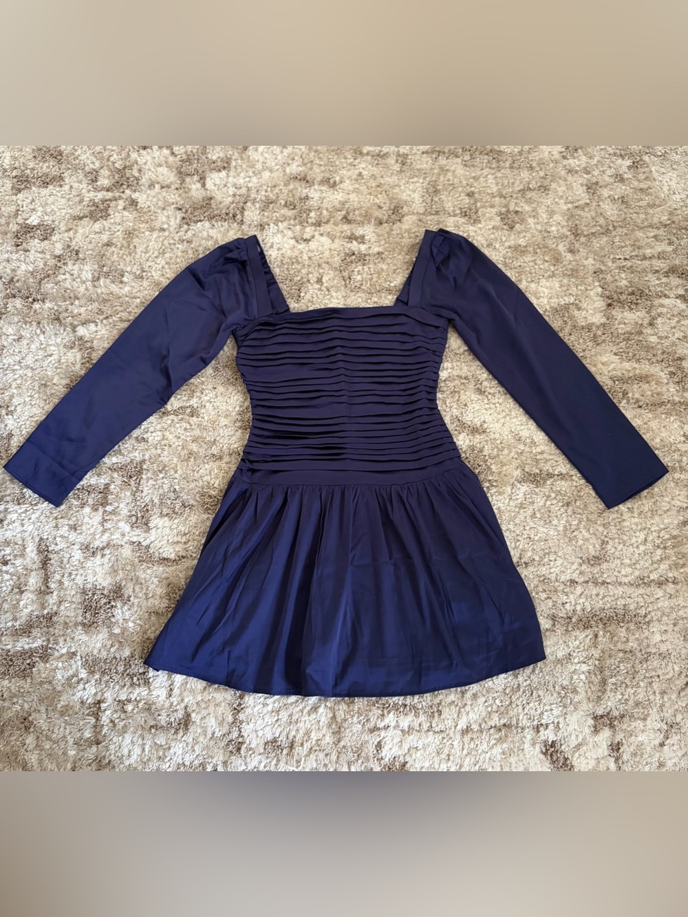 NWT Abercrombie & Fitch Navy Long Sleeve Square Neck Dress Size Medium